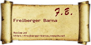 Freiberger Barna névjegykártya